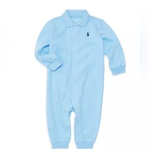 Polo Ralph Lauren- Baby's Solid Interlock Coverall (Blue-Newborn)